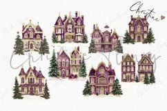Purple Victorian House Clipart | Vintage Christmas PNG Product Image 4