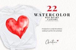 Watercolor Red Hearts Clipart | Valentine PNG Product Image 2