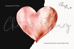 Watercolor Rose Gold Hearts Clipart | Valentine PNG Product Image 3