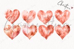 Watercolor Rose Gold Hearts Clipart | Valentine PNG Product Image 4
