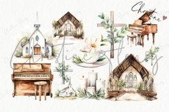 Watercolor Rustic Church Bundle Clipart Product Image 7