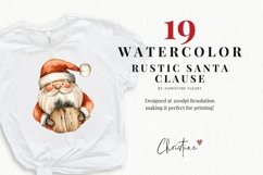 Watercolor Rustic Santa Clause Clipart | Christmas PNG Product Image 2
