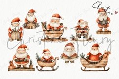 Watercolor Rustic Santa Clause Clipart | Christmas PNG Product Image 4