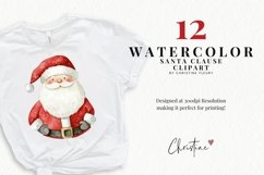 Watercolor Santa Clause Clipart | Christmas PNG Product Image 2