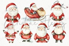Watercolor Santa Clause Clipart | Christmas PNG Product Image 4