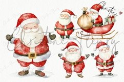 Watercolor Santa Clause Clipart | Christmas PNG Product Image 5