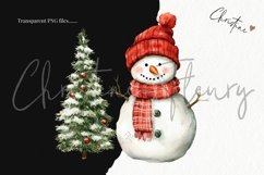 Watercolor Snowman Clipart | Christmas PNG Product Image 3