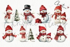 Watercolor Snowman Clipart | Christmas PNG Product Image 4