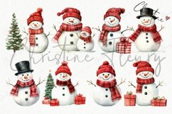 Watercolor Snowman Clipart | Christmas PNG Product Image 5