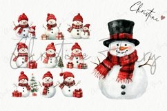 Watercolor Snowman Clipart | Christmas PNG Product Image 7