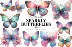 Sparkly Butterfly Clipart | Fantasy PNG Product Image 1