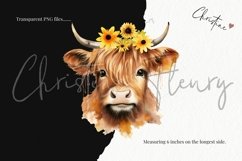 Spring Highland Cow Clipart | Spring PNG Product Image 3