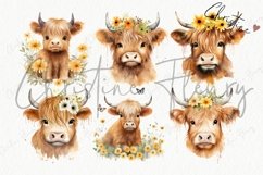 Spring Highland Cow Clipart | Spring PNG Product Image 4