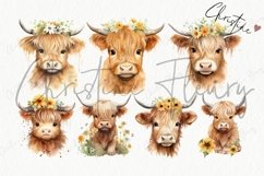Spring Highland Cow Clipart | Spring PNG Product Image 5