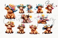 Summer Time Highland Cow Clipart | Summer PNG Product Image 5