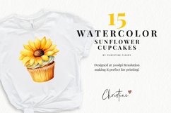 Sunflower Cupcakes Clipart | Birthday PNG Product Image 2