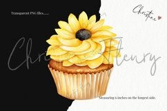 Sunflower Cupcakes Clipart | Birthday PNG Product Image 3