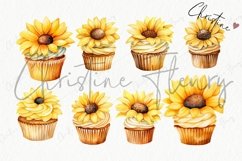 Sunflower Cupcakes Clipart | Birthday PNG Product Image 5