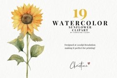 Watercolor Sunflowers Clipart Product Image 2