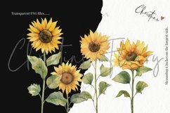 Watercolor Sunflowers Clipart Product Image 3