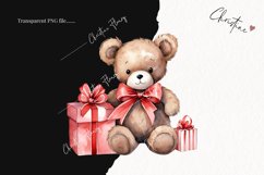 Watercolor Valentine Bear PNG | Valentine&#039;s Day Clipart Product Image 2