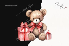 Watercolor Valentine Bear PNG | Valentine's Day Clipart Product Image 2