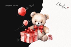 Watercolor Valentine Bear PNG | Valentine&#039;s Day Clipart Product Image 2