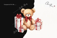 Watercolor Valentine Bear PNG | Valentine's Day Clipart Product Image 2