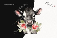 Watercolor Valentine Cow PNG | Valentine&#039;s Day Clipart Product Image 2