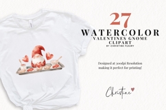 Watercolor Valentine Gnomes Clipart Bundle Product Image 2