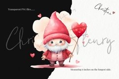 Watercolor Valentine Gnomes Clipart | Valentine PNG Product Image 3