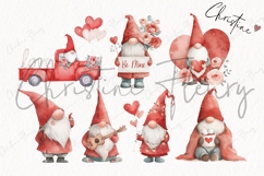Watercolor Valentine Gnomes Clipart Bundle Product Image 4