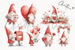 Watercolor Valentine Gnomes Clipart Bundle Product Image 6