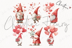 Watercolor Valentine Gnomes Clipart Bundle Product Image 7