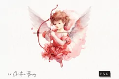 Watercolor Cupid PNG | Valentine's Day Clipart Product Image 1