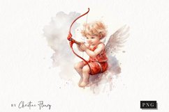 Watercolor Cupid PNG | Valentine&#039;s Day Clipart Product Image 1