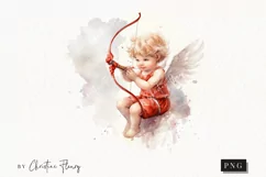 Watercolor Cupid PNG | Valentine's Day Clipart Product Image 1