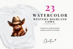 Western Highland Cows Clipart | Cowboy PNG Product Image 2