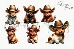 Western Highland Cows Clipart | Cowboy PNG Product Image 6