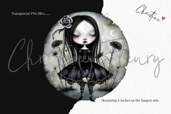 Whimsical Goth Girls Clipart | Gothic PNG Product Image 3