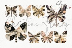 Patchwork Butterflies Clipart | Vintage PNG Product Image 4