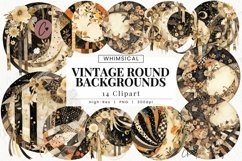 Patchwork Vintage Round Background | Vintage PNG Product Image 1