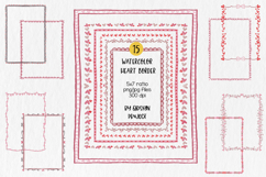 15 Watercolor Heart Border Frames Set Product Image 1