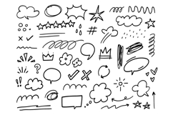 Hand Drawn Doodle Elements Icon SVG Bundle Set Product Image 1