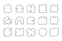 Abstract Organic Blob Shapes Doodle Vector Set Product Image 1