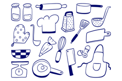 Hand Drawn Kitchen Icon Set Vector Pack Product Image 1