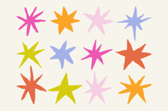 Hand Drawn Colorful Abstract Star Burst Bundle Set Product Image 1