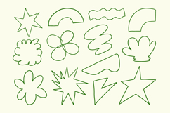 Hand Drawn Abstract Doodle Shape Outline Set Pack Product Image 1