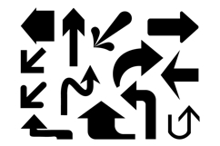 Black Arrow Icon Set Direction Vector Product Image 1