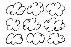 Hand Drawn Cloud Doodle Set Cute Outline SVG Pack Product Image 1